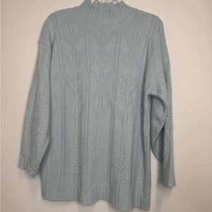 Elegant Sky Blue Turtleneck Sweater